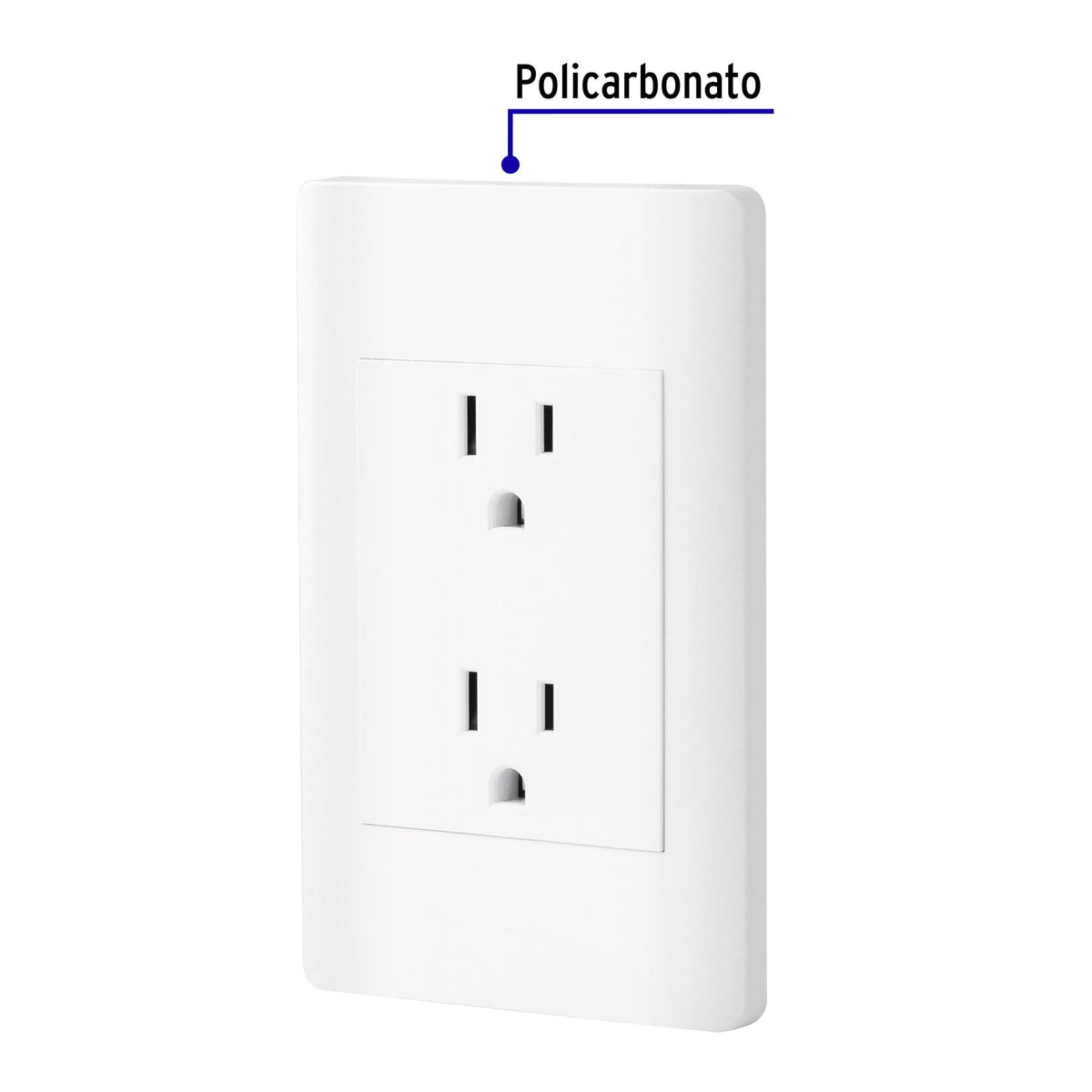 Placa armada contacto duplex 3 modulos Lisboa blanca
