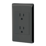 Placa armada contacto duplex 3 modulos Lisboa negra