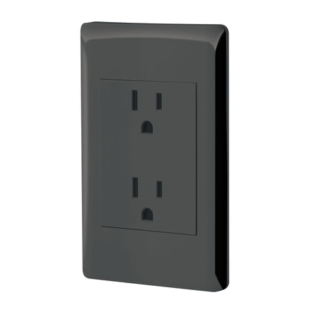 Placa armada contacto duplex 3 modulos Lisboa negra