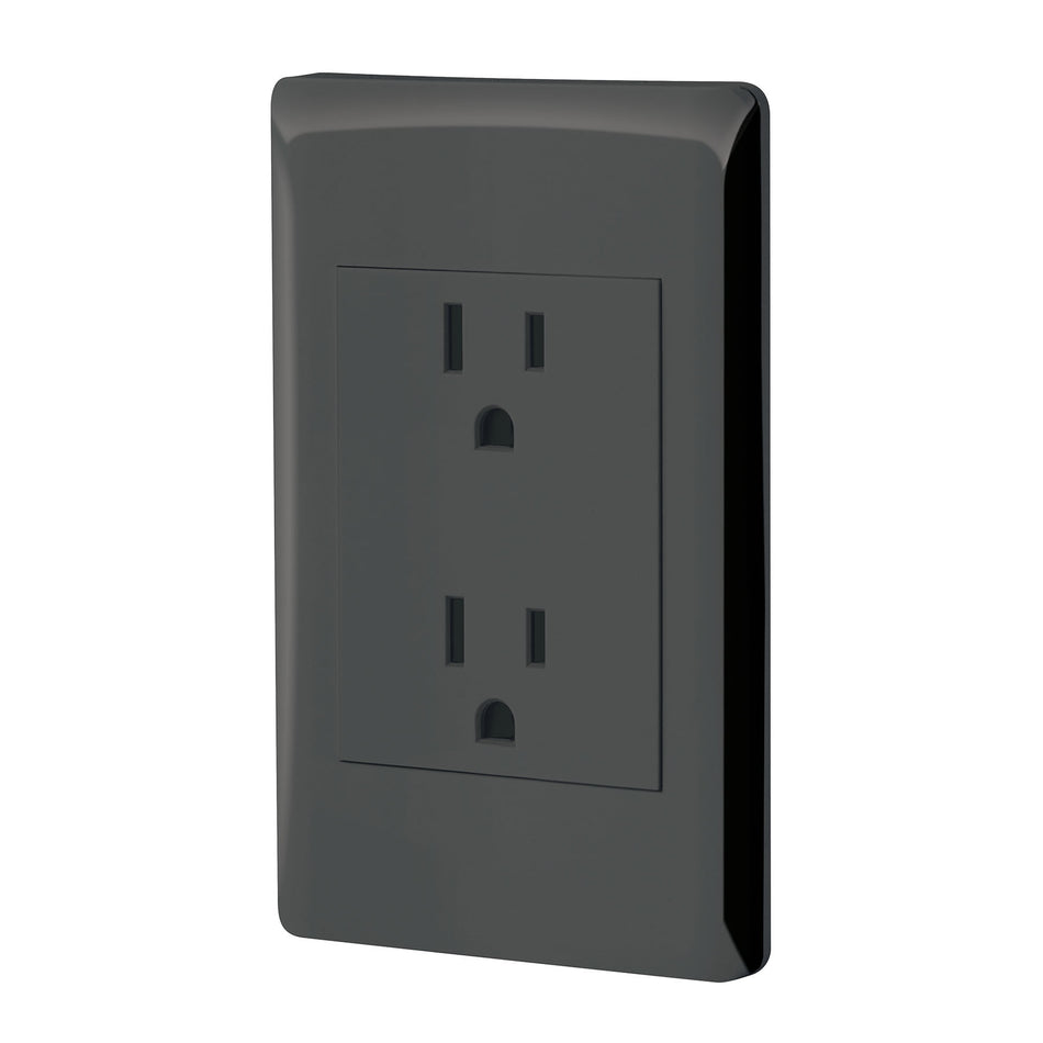 Placa armada contacto duplex 3 modulos Lisboa negra