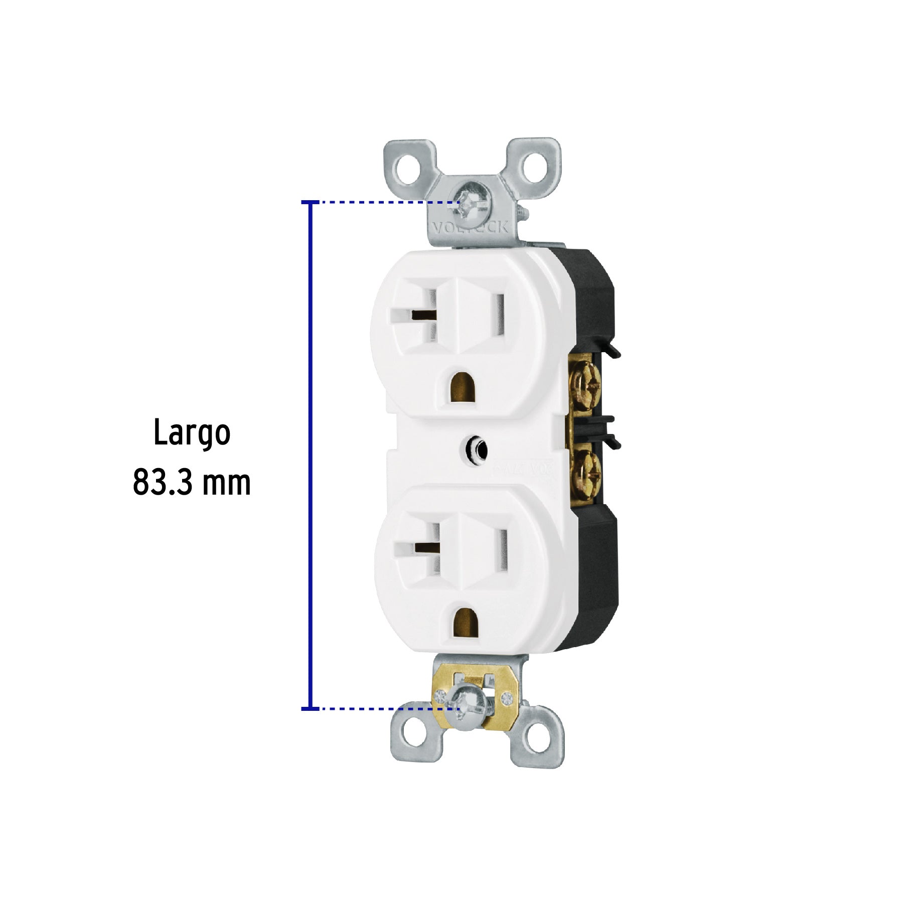 Contacto duplex 2 polos 3 hilos 20 A Standard blanco