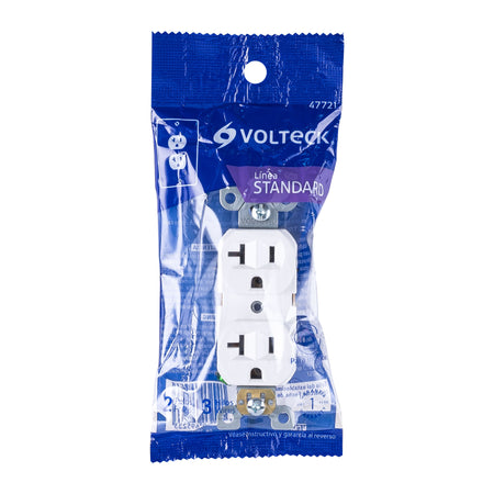 Contacto duplex 2 polos 3 hilos 20 A Standard blanco