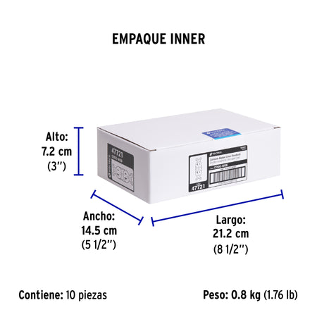 Contacto duplex 2 polos 3 hilos 20 A Standard blanco