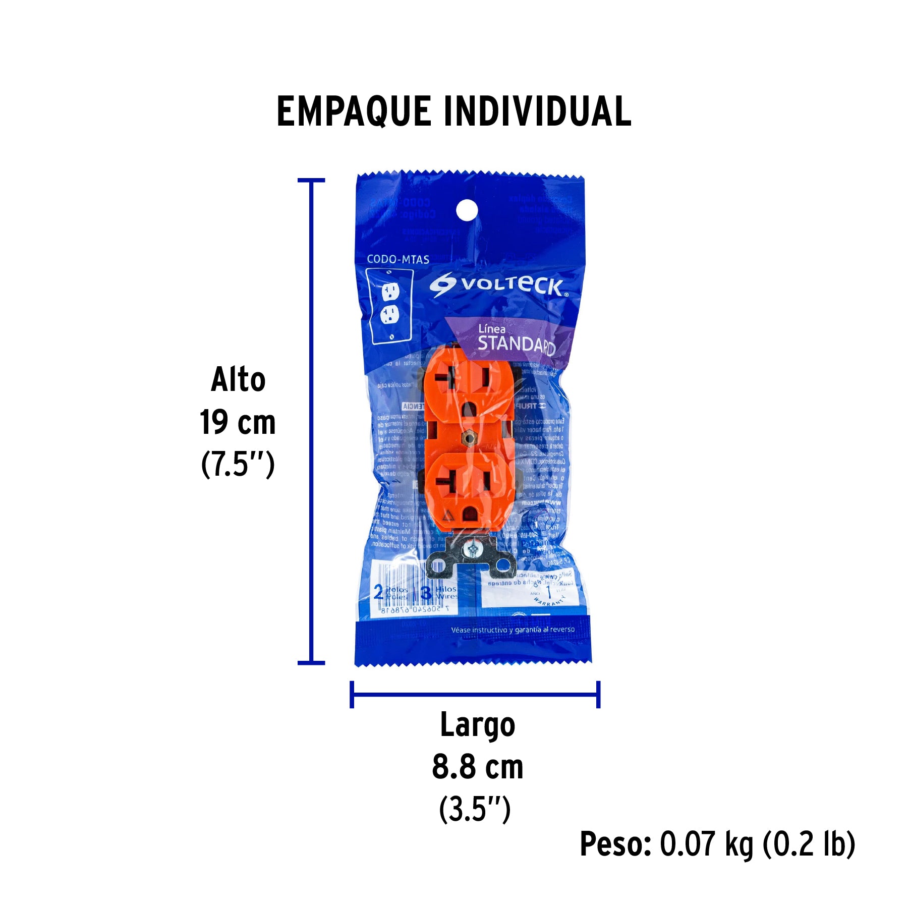 Contacto duplex tierra aislada linea standard 20A
