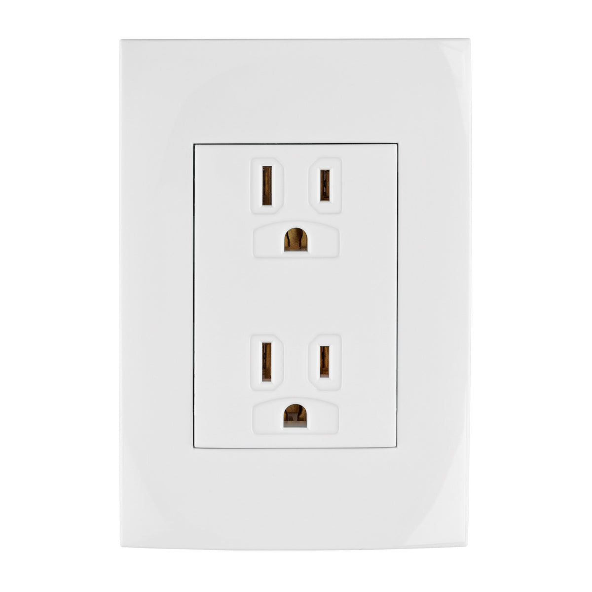 Contacto duplex 2 polos + tierra linea Oslo blanco