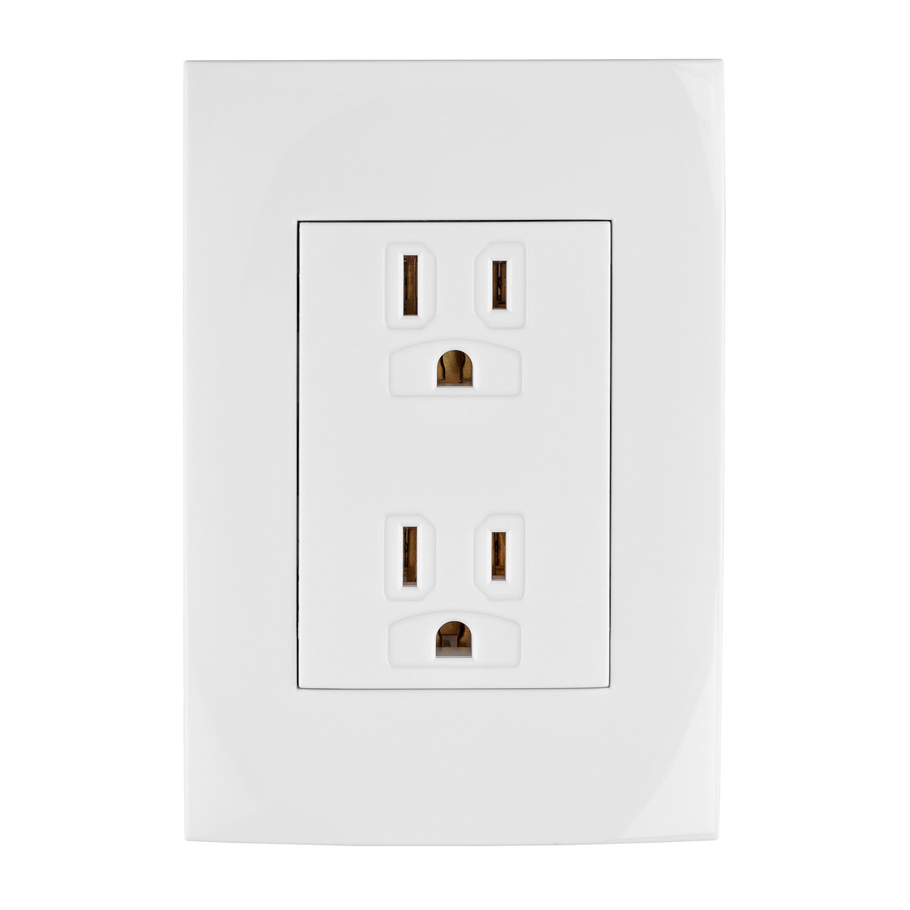 Contacto duplex 2 polos + tierra linea Oslo blanco