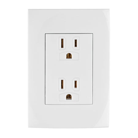 Contacto duplex 2 polos + tierra linea Oslo blanco