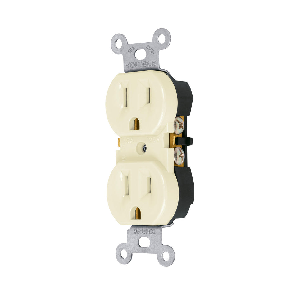 Contacto duplex 2 polos 3 hilos Standard granel marfil