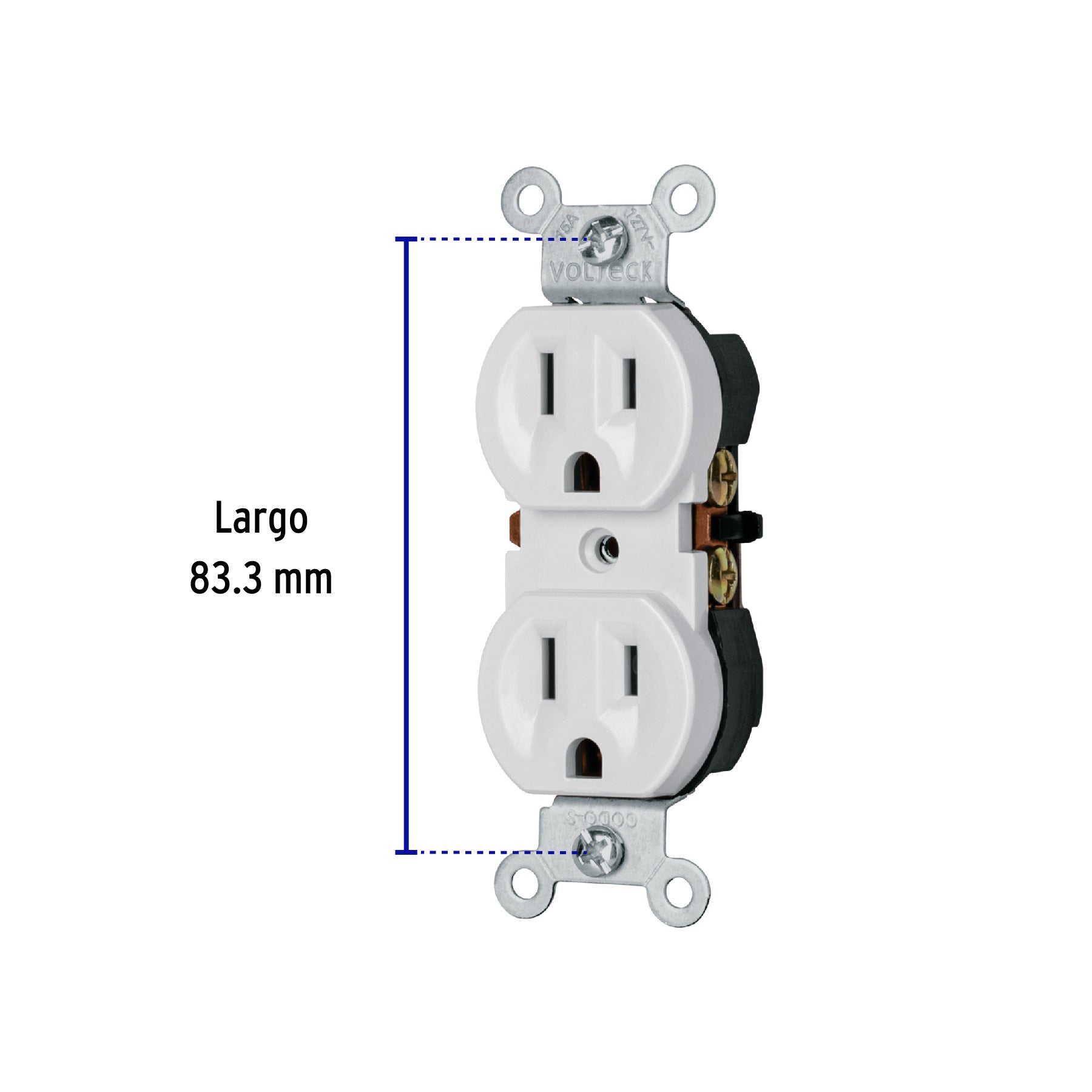 Contacto duplex 2 polos 3 hilos Standard granel blanco