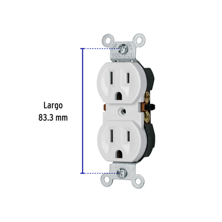 Contacto duplex 2 polos 3 hilos Standard granel blanco