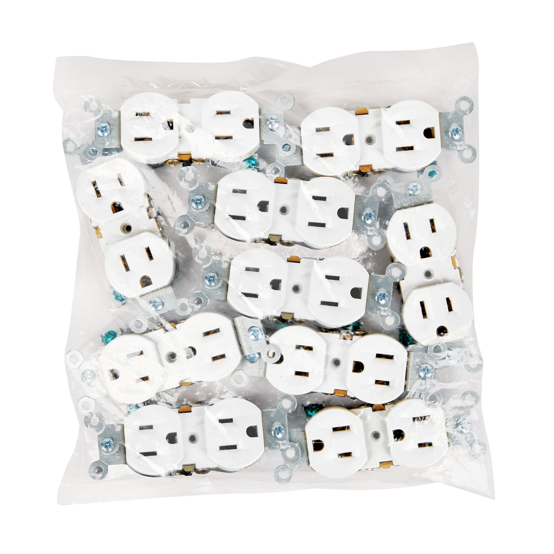 Contacto duplex 2 polos 3 hilos Standard granel blanco
