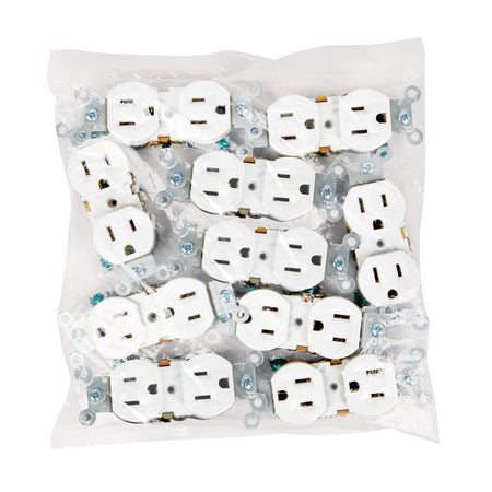 Contacto duplex 2 polos 3 hilos Standard granel blanco