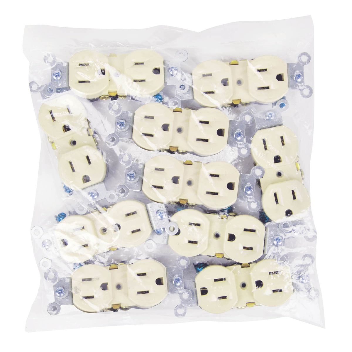 Contacto duplex 2 polos 3 hilos Standard granel marfil