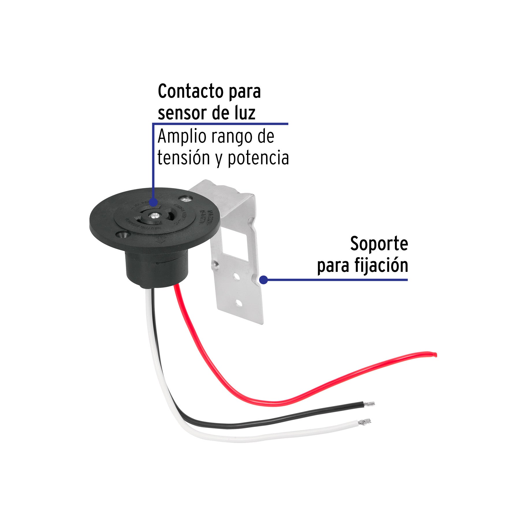 Base p/fotocelda montaje de 1/2 vuelta, tensión 110 - 220 V