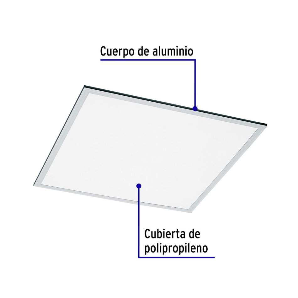 Panel LED 45W 4000K, 60x60 cm, empotrable/colgante VOLTECK