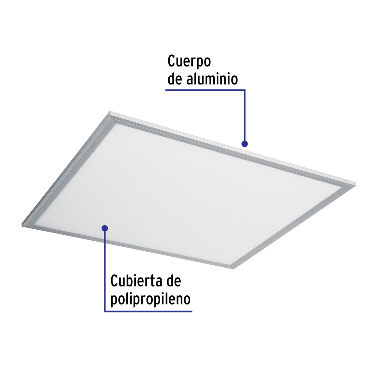 Panel LED 45W 6500K, 60x60 cm, empotrable/colgante, VOLTECK 45W, 60x60 cm