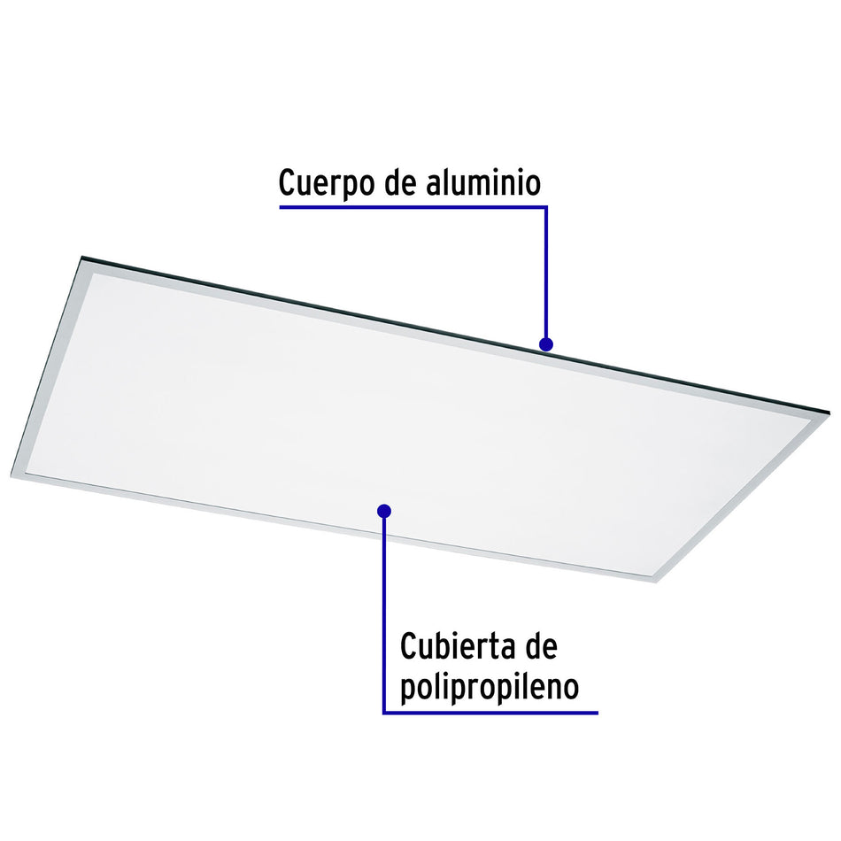 Panel LED 65W4000K, 60x120 cm, empotrable/colgante, VOLTECK