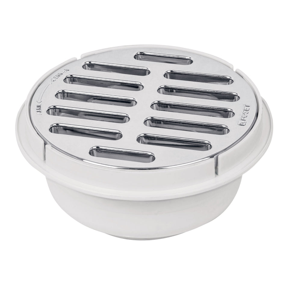 Coladera 5" universalABS rejilla cromada 1/4 vuelta FOSET