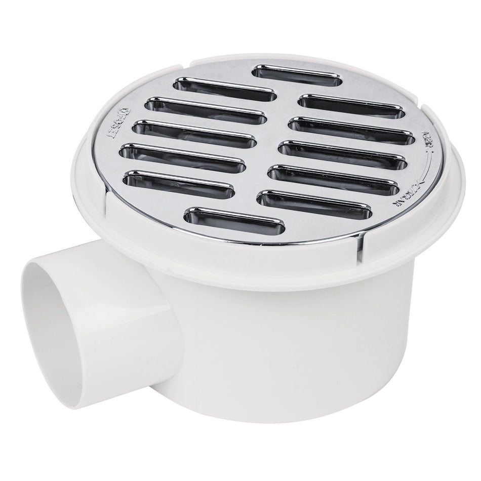 Coladera 5" salida lateral ABS rejilla cromada 1/4 vuelta