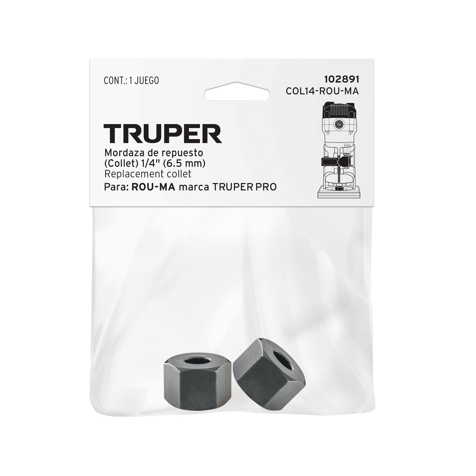 Collet de 1/4" para ROU-MA TRUPER