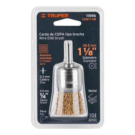 Carda tipo brocha alambre grueso para taladro TRUPER 1-1/8"