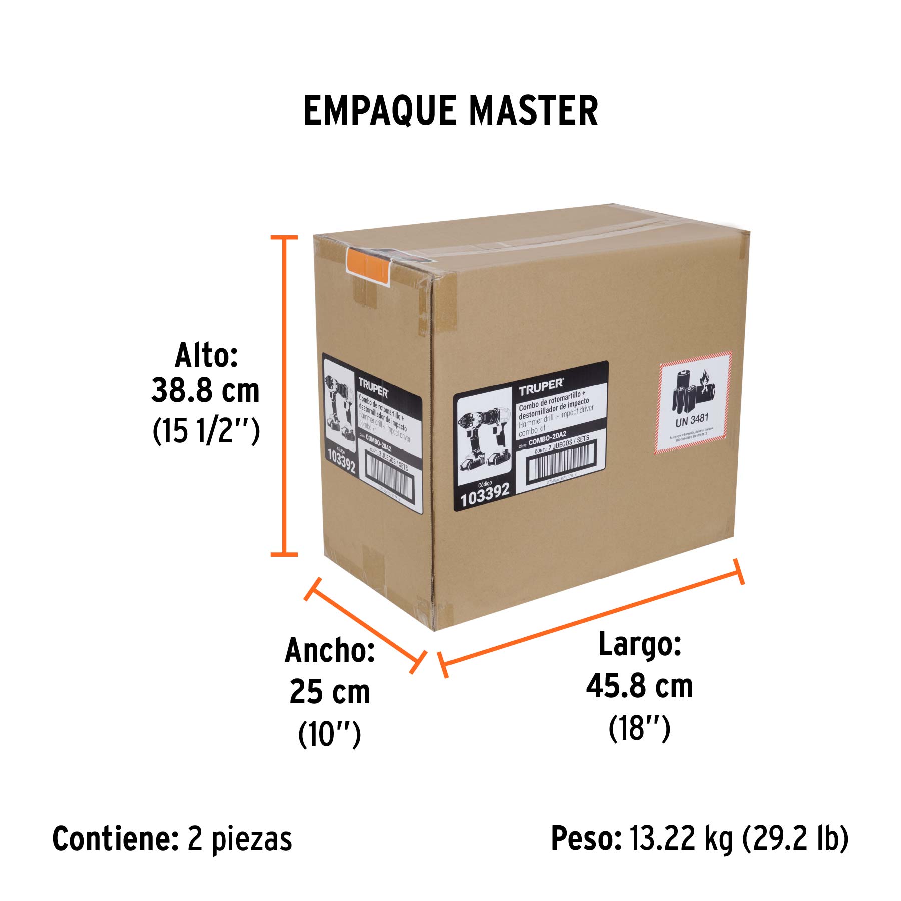 Combo rotomartillo/destornillador impacto 20V TRUPER PRO