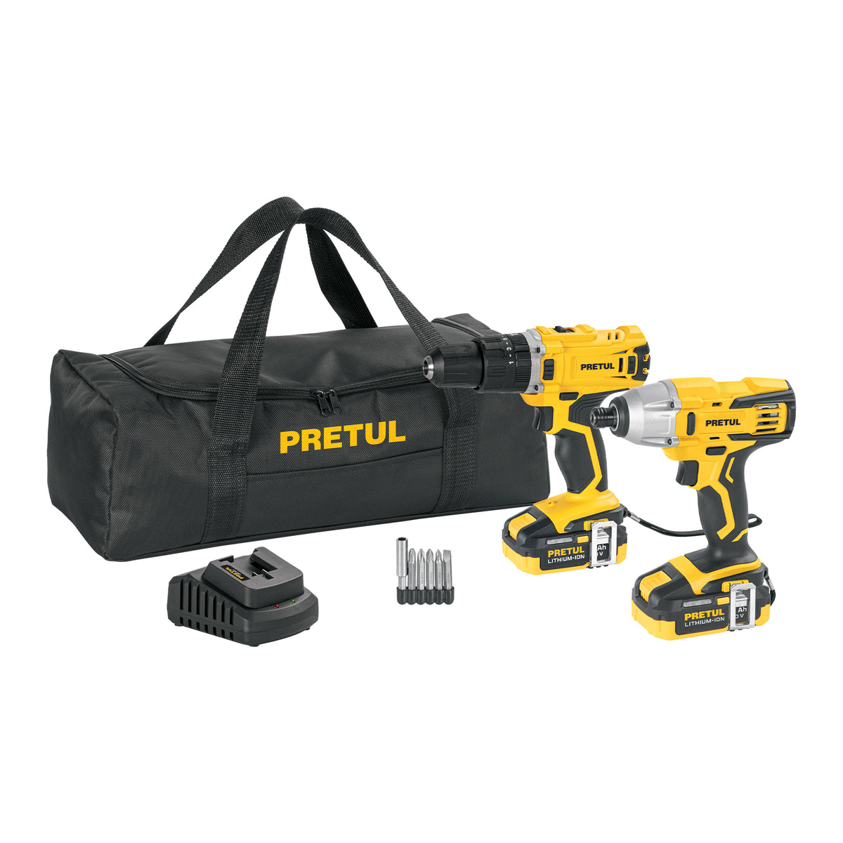 Combo rotomartillo/destornillador impacto 20V PRETUL