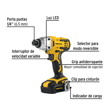 Combo rotomartillo/destornillador impacto 20V PRETUL