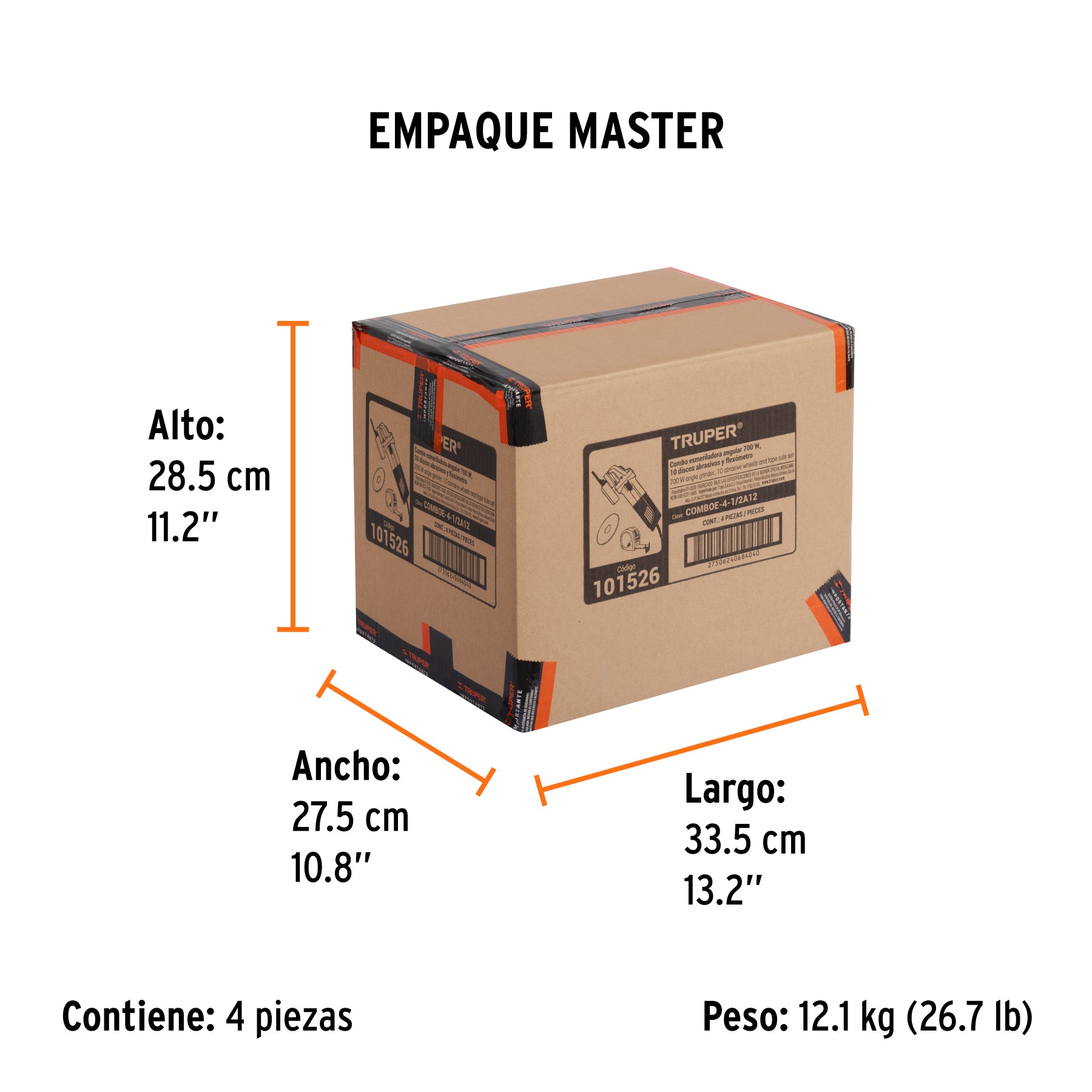 Combo esmeriladora 4-1/2" 700W discos y flexometro PRO