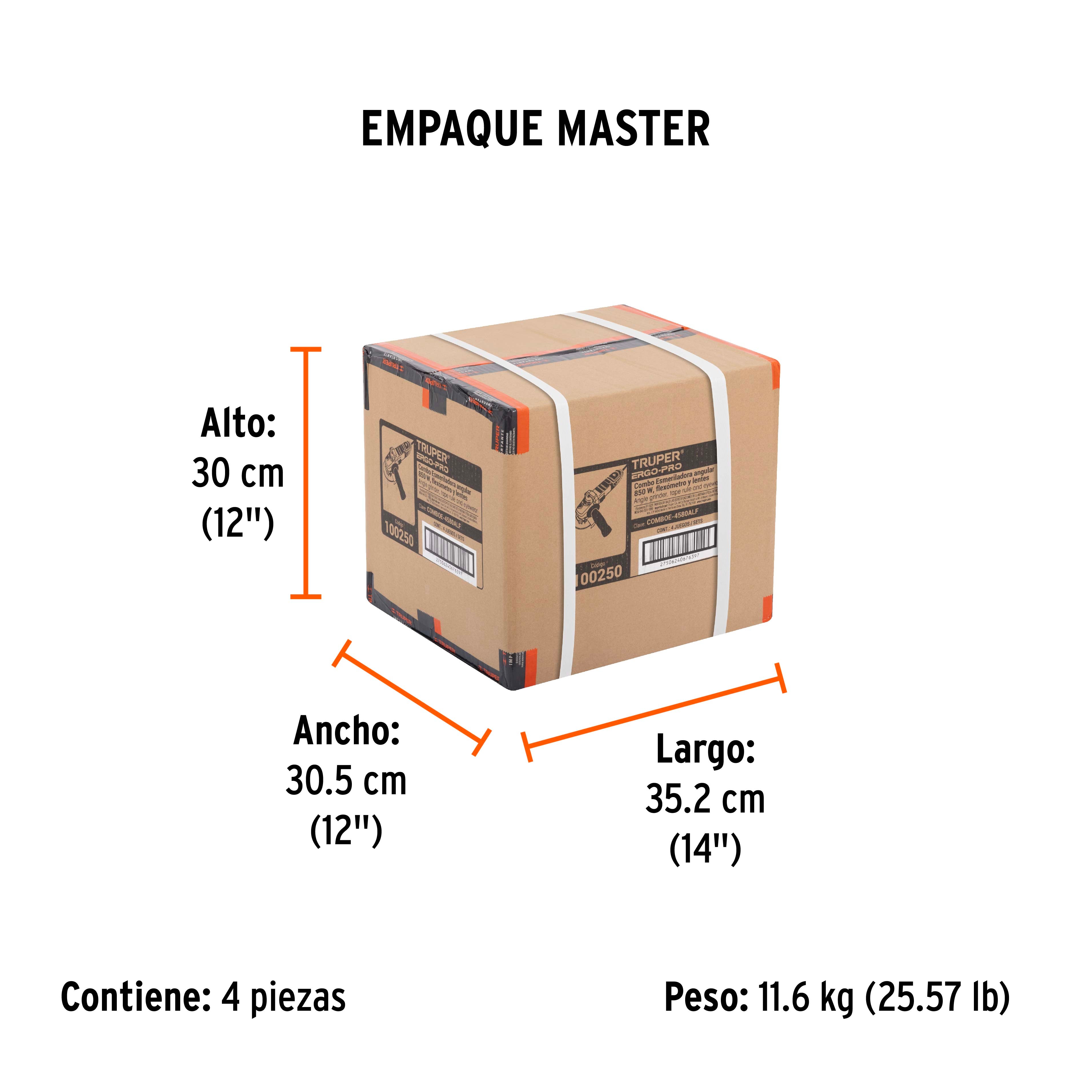 Combo esmeriladora 4-1/2" 850Wlentes y flexometroERGO-PRO