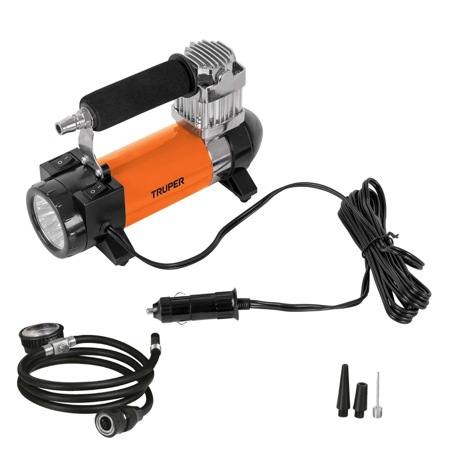 Compresor de aire 12 V portatil para auto incluye maletin