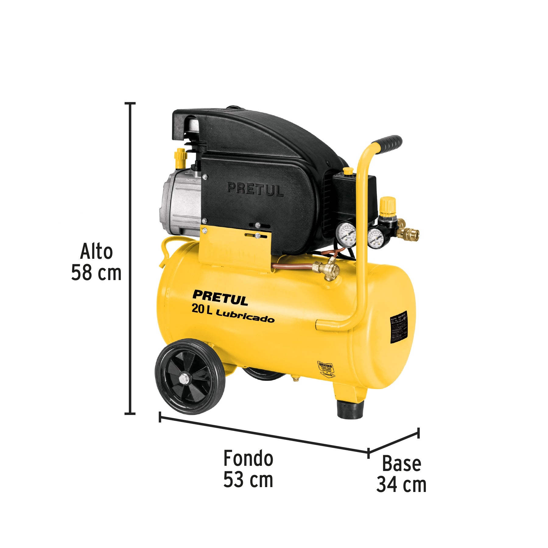 Kit Compresor lub 20L manguera y pistola grav127V PRETUL