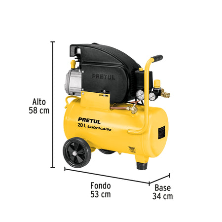 Kit Compresor lub 20L manguera y pistola grav127V PRETUL