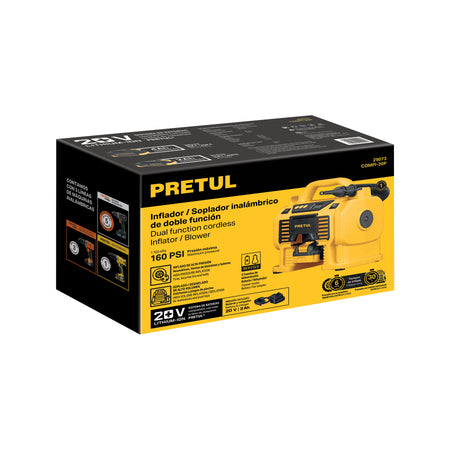 Inflador/soplador para auto 20V 1 bateria 2Ah PRETUL