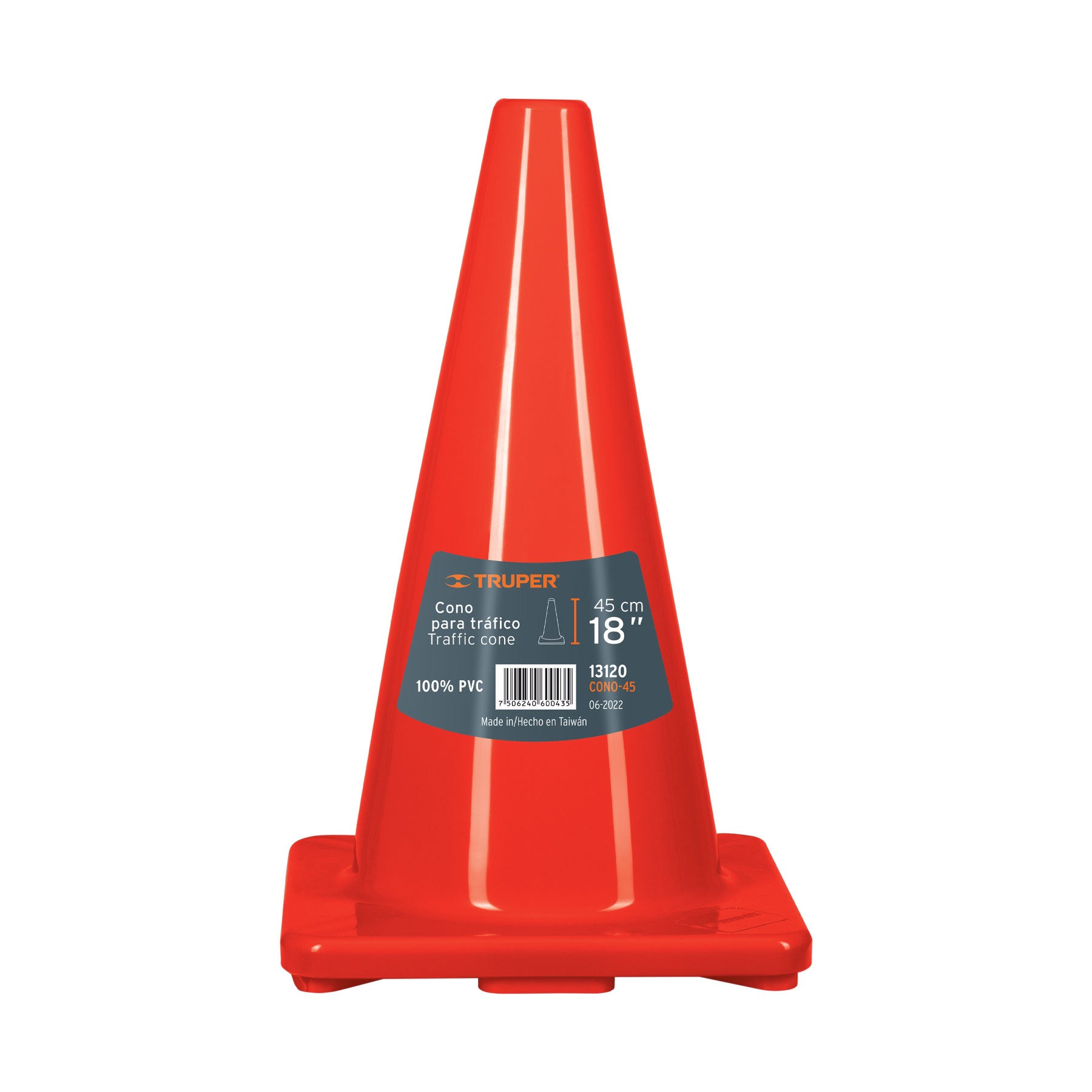 Cono de precaucion de de PVC Truper 45 cm