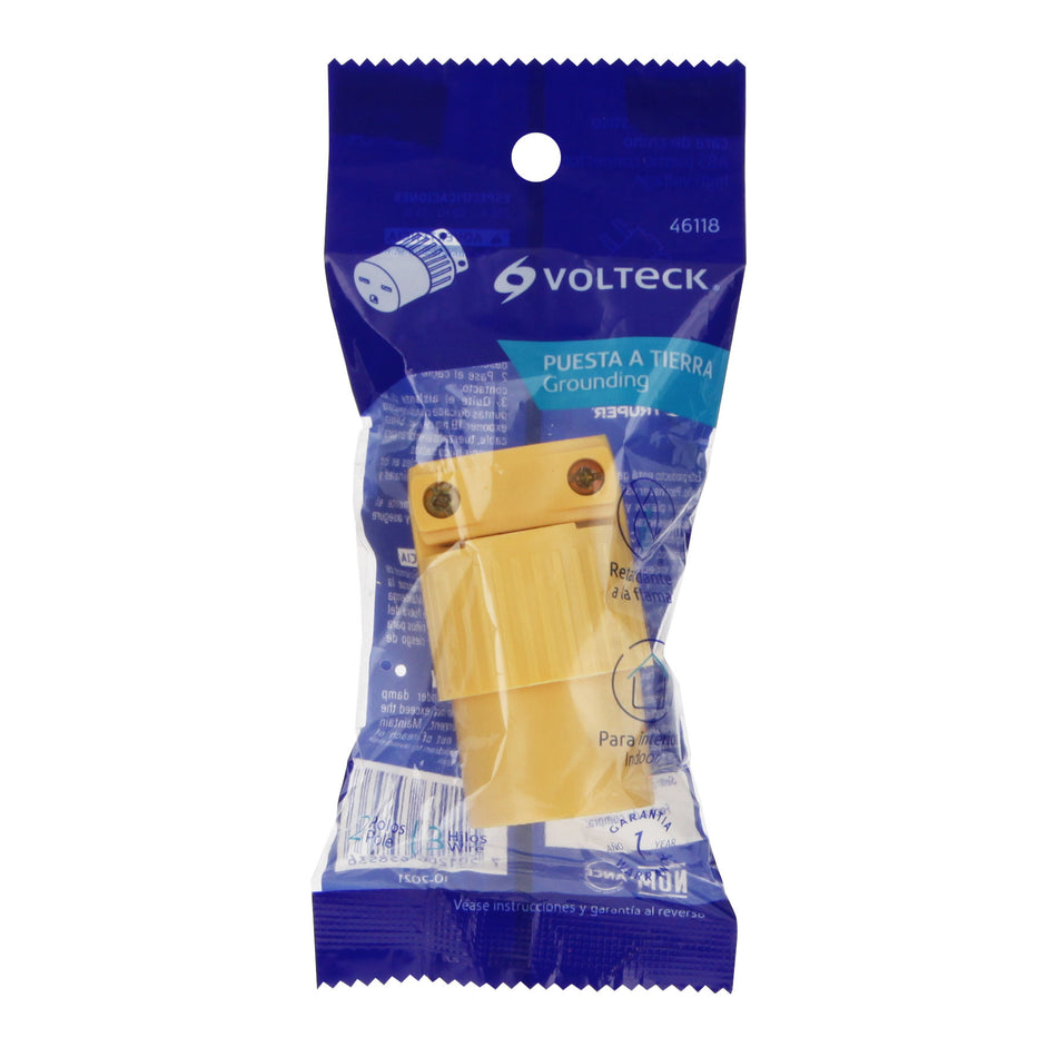 Contacto industrial plástico aterrizado cara de chino