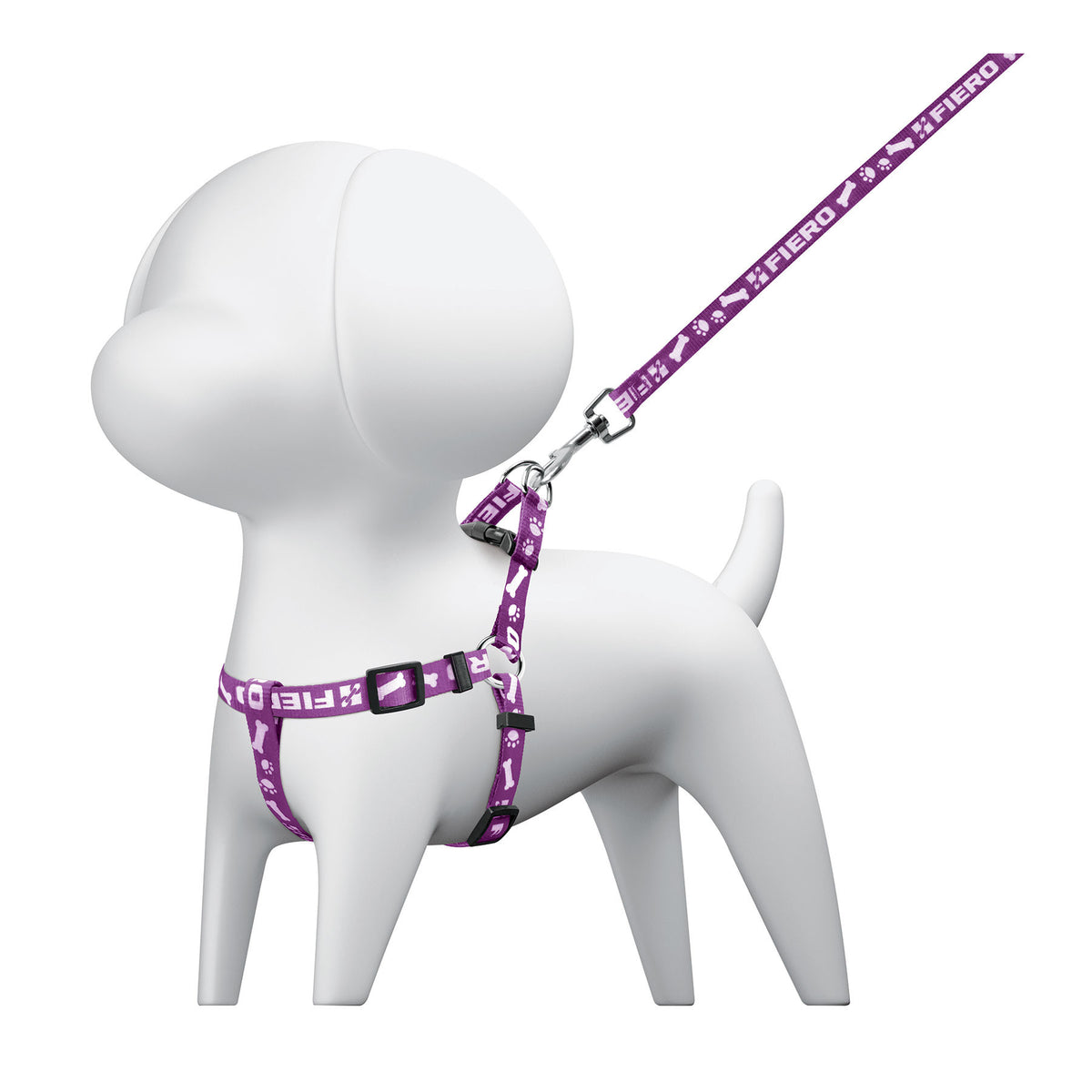 Correa con pechera para perro ancho FIERO 1 cm