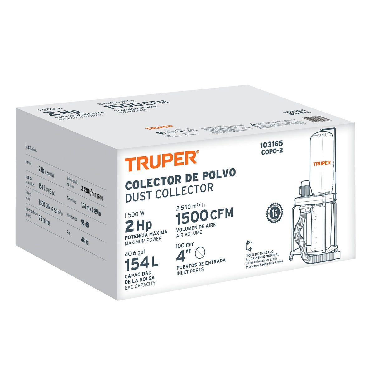 Colector de polvo Truper 2HP