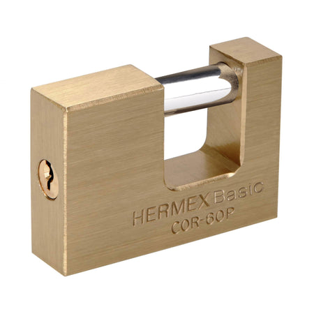 Candado antipalanca 60 mm cuerpo de latón, HERMEX BASIC 60 mm