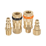 Juego de 2 conectores rapidos y 2 coples de laton TRUPER