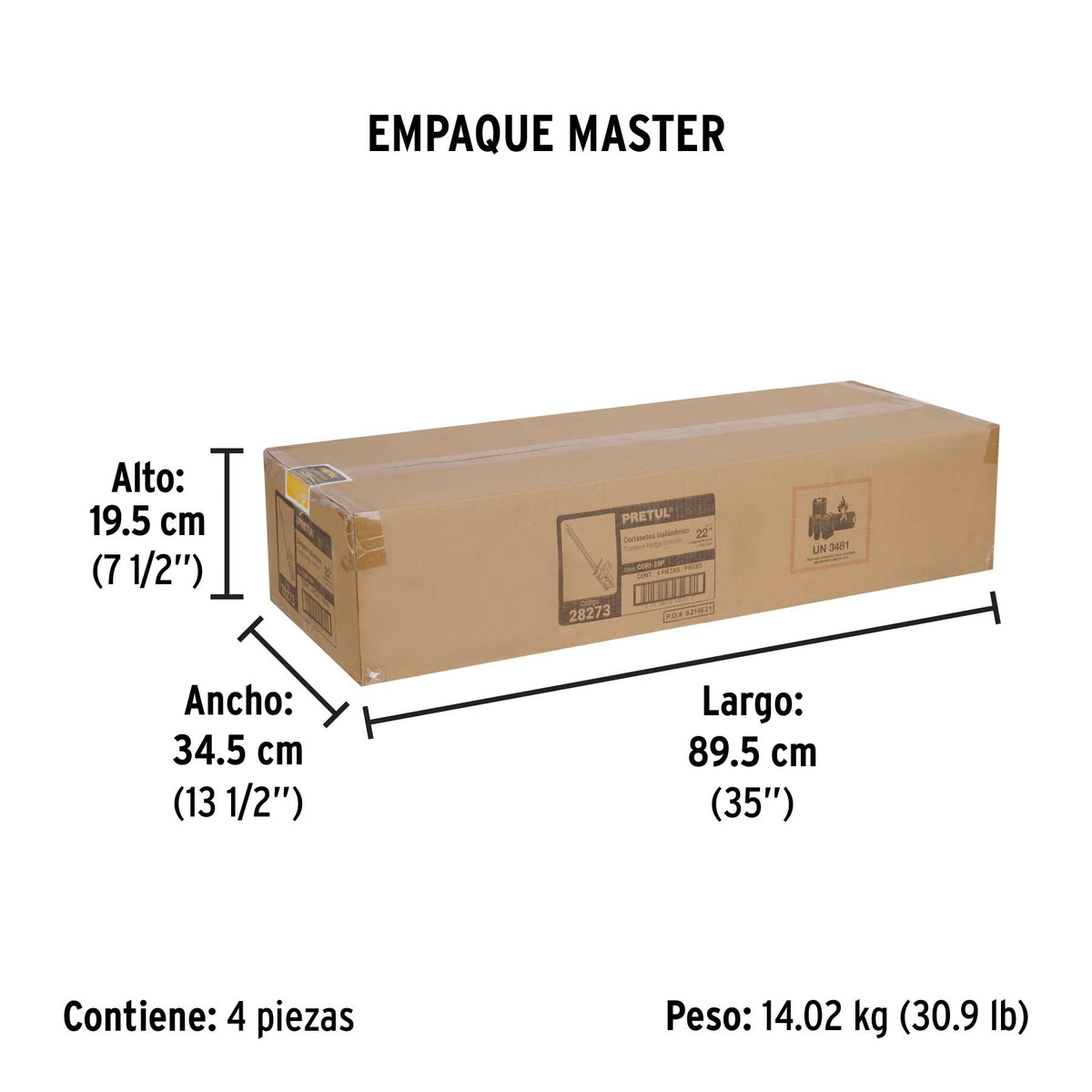 Cortasetos inalambrico 20V 1 bateria 2Ah 1 carg. PRETUL