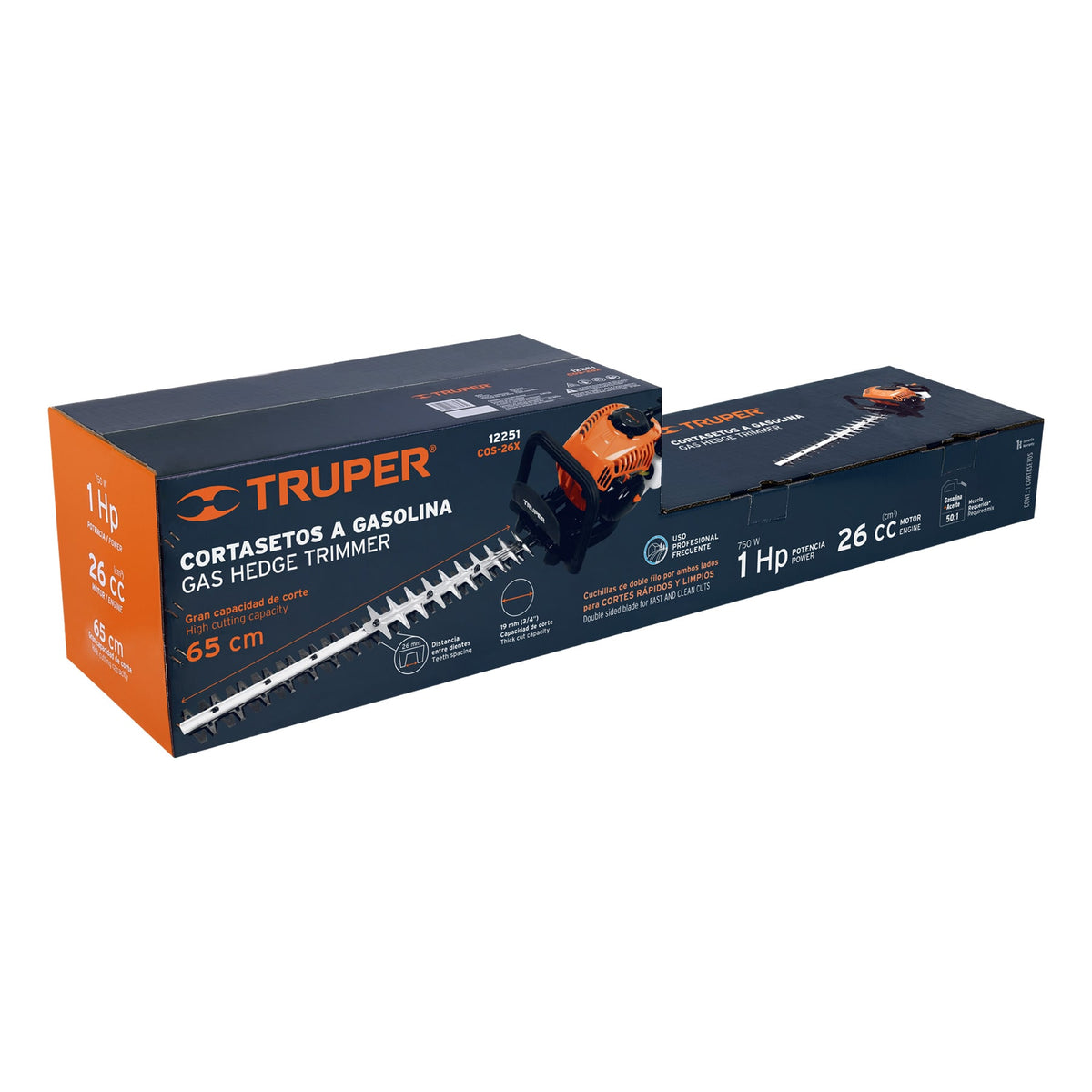 Cortasetos con motor a gasolina 26 cc profesional Truper