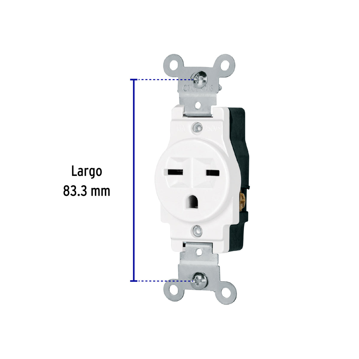 Contacto sencillo, cara de chino, Standard, blanco, Volteck
