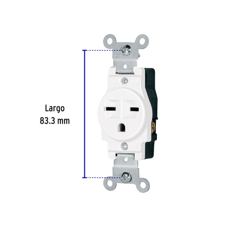 Contacto sencillo, cara de chino, Standard, blanco, Volteck