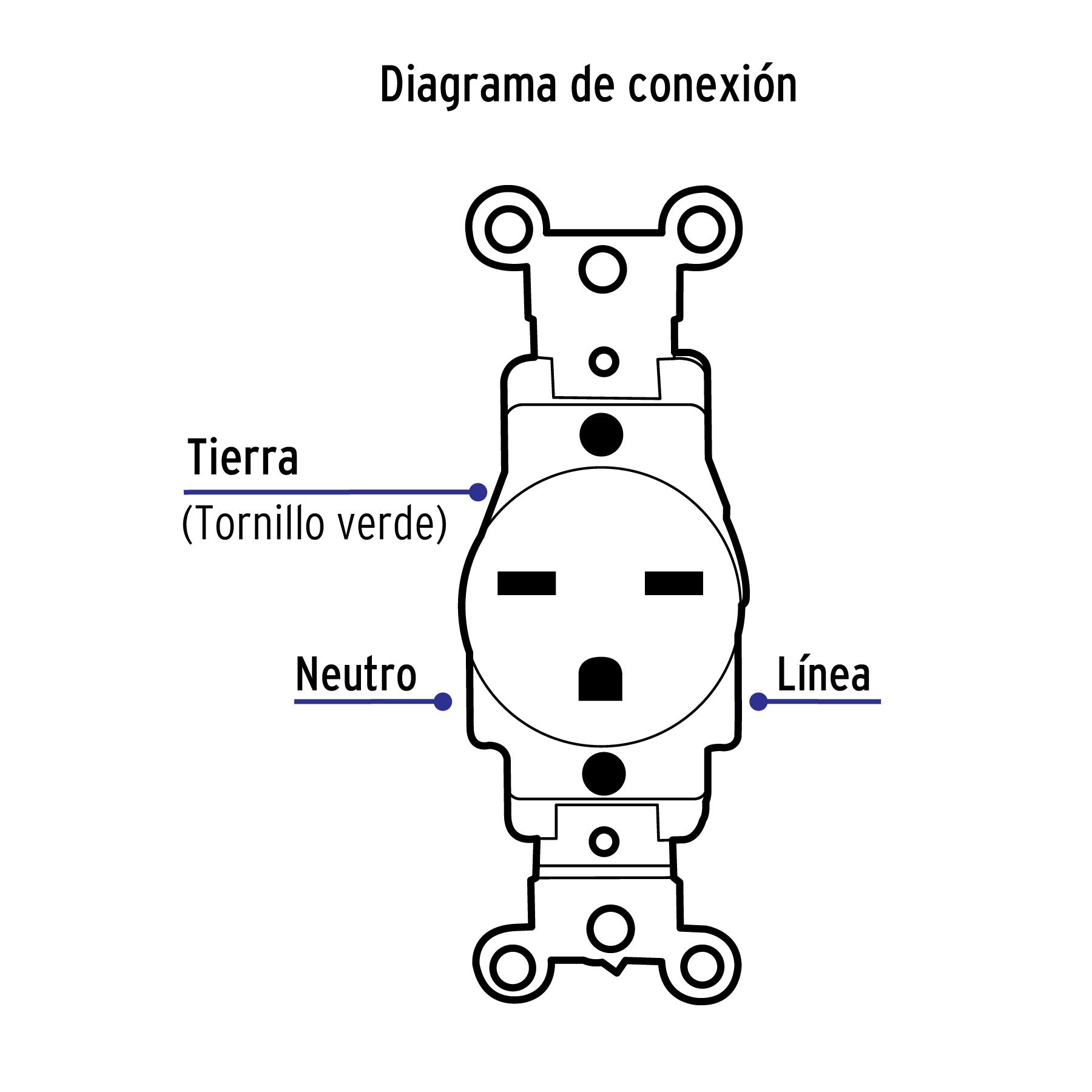 Contacto sencillo, cara de chino,  Standard, marfil, Volteck