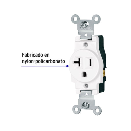 Contacto sencillo 2 polos 3 hilos Standard 20A