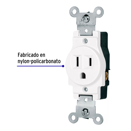 Contacto sencillo 2 polos 3 hilos Standard blanco