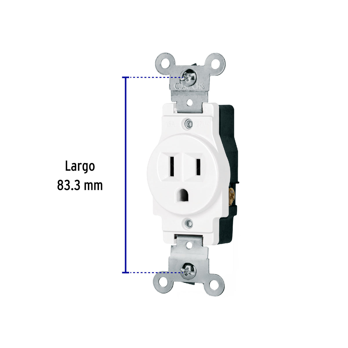 Contacto sencillo 2 polos 3 hilos Standard blanco
