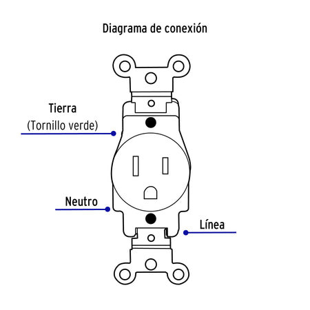 Contacto sencillo 2 polos 3 hilos Standard blanco