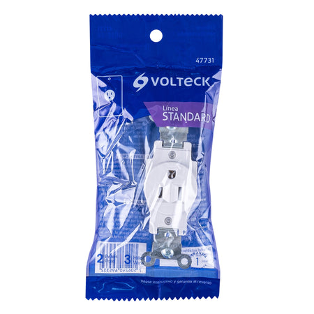 Contacto sencillo 2 polos 3 hilos Standard blanco